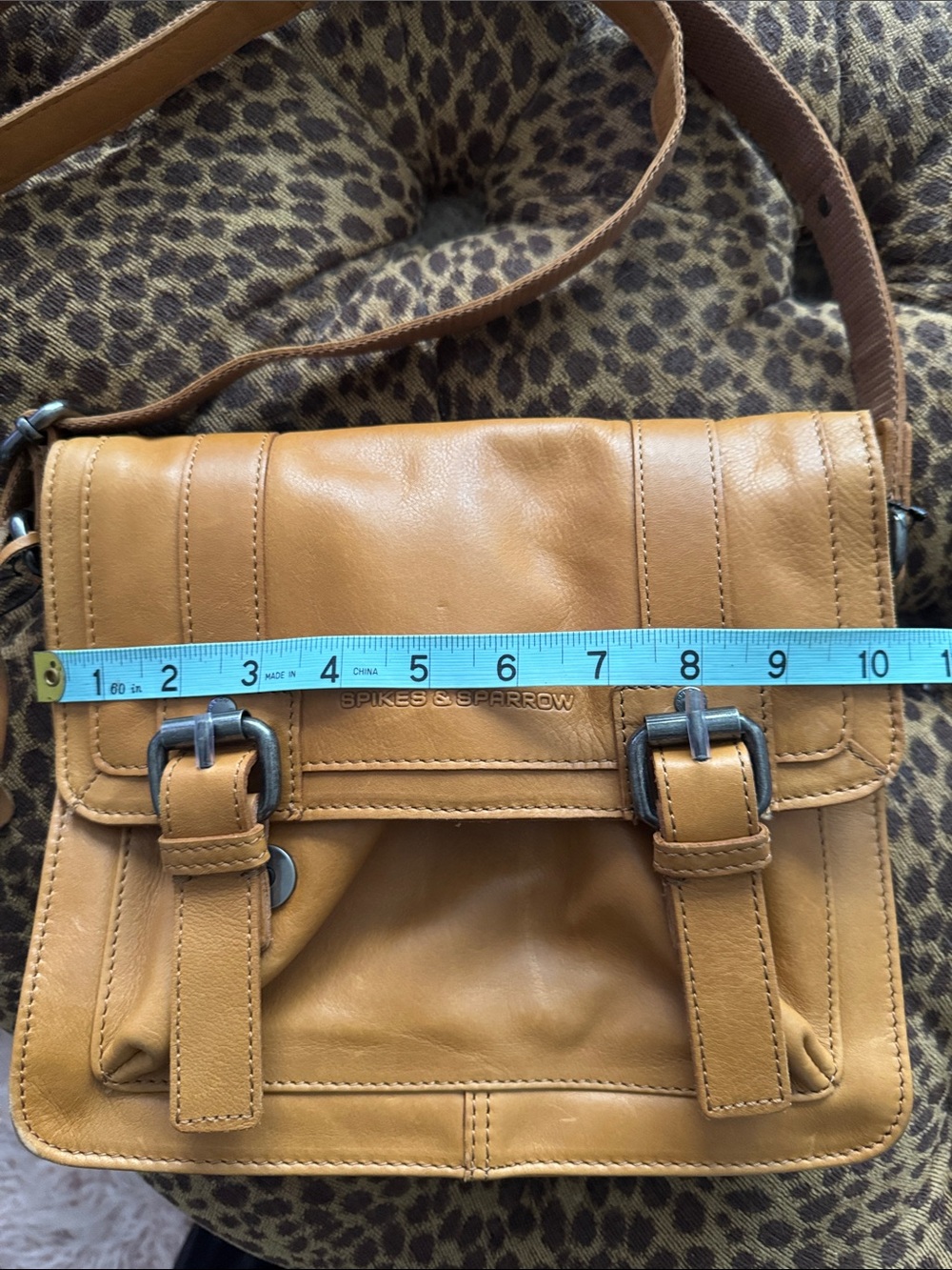 Spikes & Sparrow Tan Leather Crossbody Bag New with Tags